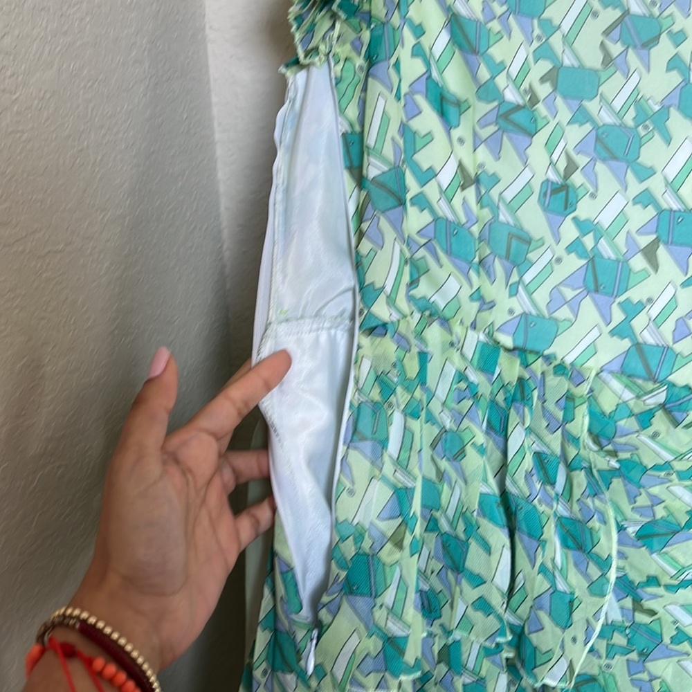 Mini Green Ruffle Dress - Picture 5 of 9